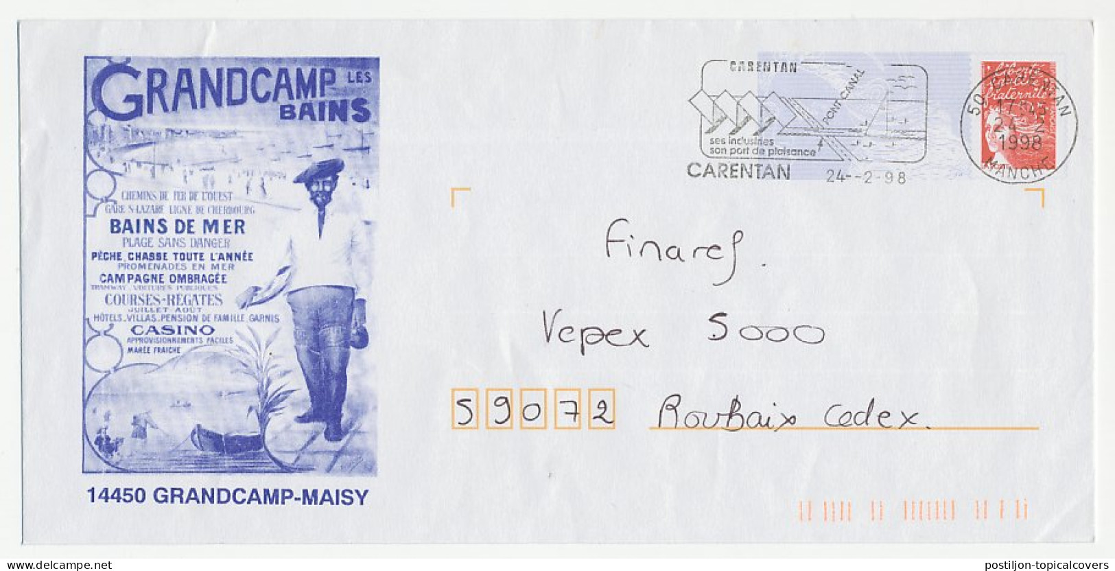 Postal Stationery / PAP France 1998 Poster - Fisher - Casino - Holidays - Autres & Non Classés