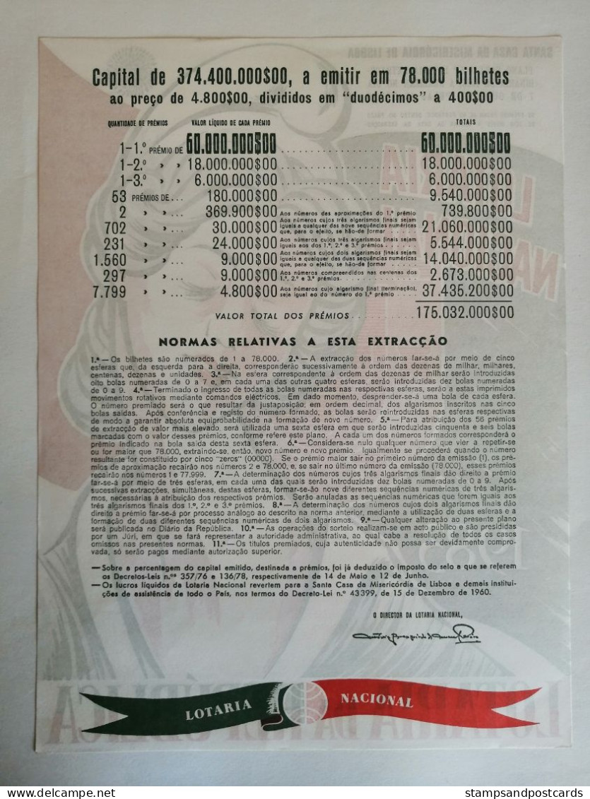 Portugal Loterie Implantation Republique Avis Officiel Affiche 1983 Loteria Lottery Republic Official Notice Poster - Billets De Loterie