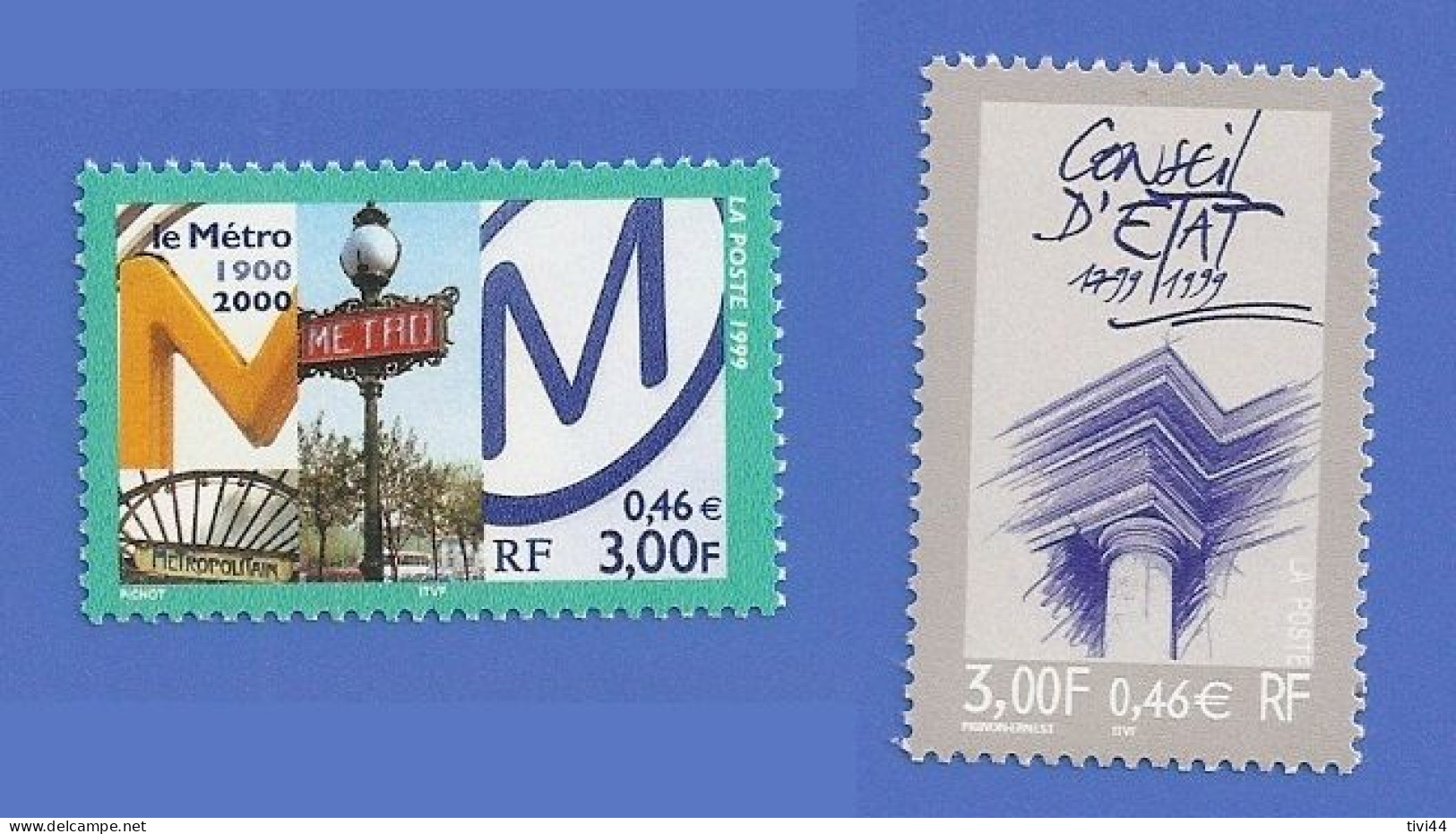 FRANCE 3292 + 3293 NEUFS ** CENTENAIRE DU MÉTRO PARISIEN + BICENTENAIRE DU CONSEIL D'ÉTAT - Unused Stamps