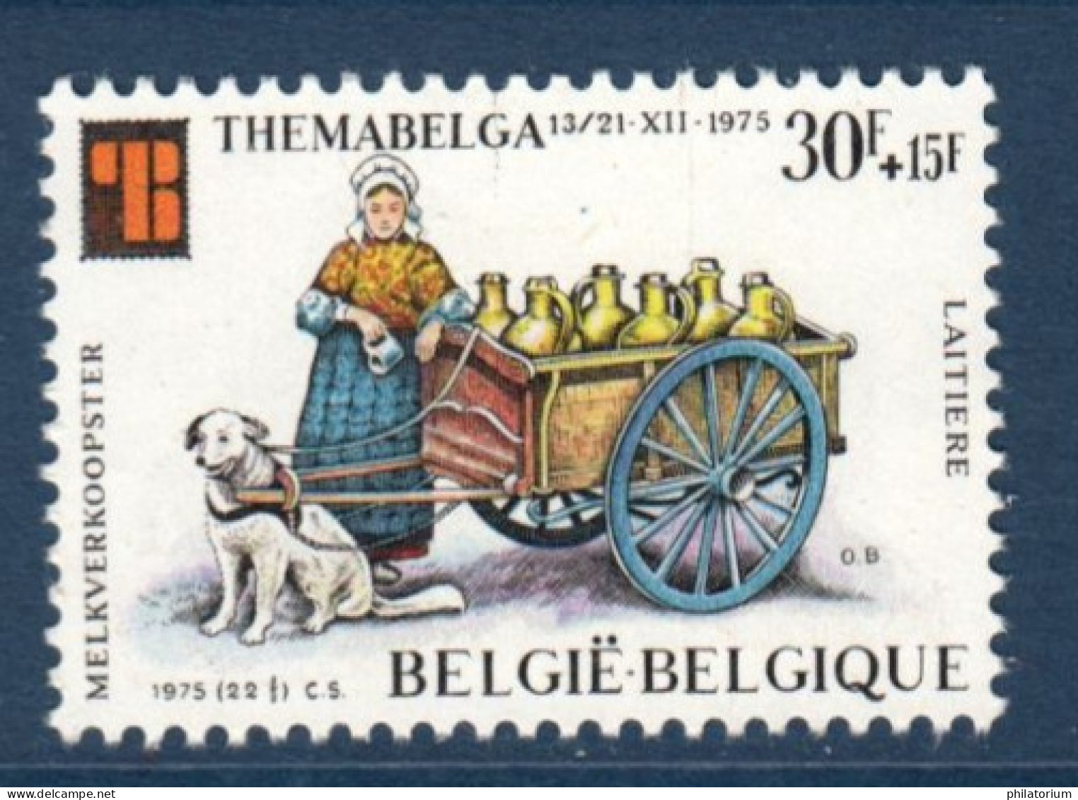 Belgique, België, **, Yv 1789, Mi 1846, SG 2416, Chien Attelé, Laitière Des Flandres, - Hunde