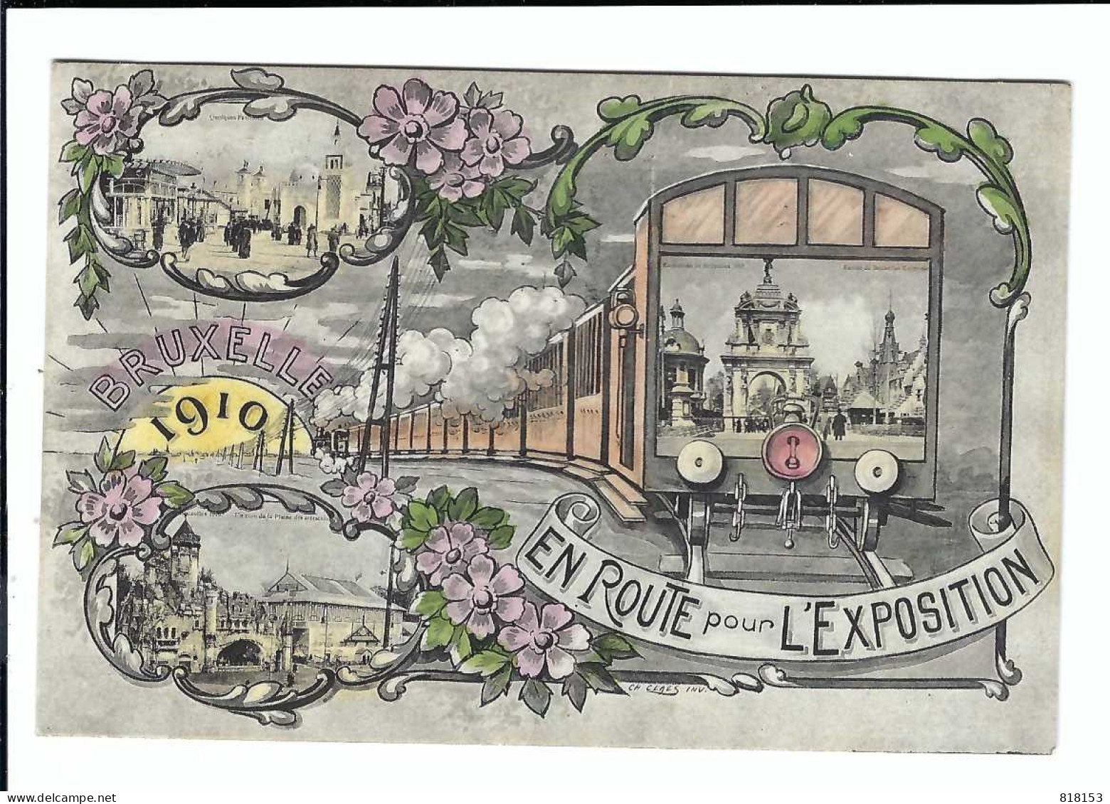 BRUXELLES 1910  EN ROUTE POUR L'EXPOSITION - Expositions Universelles