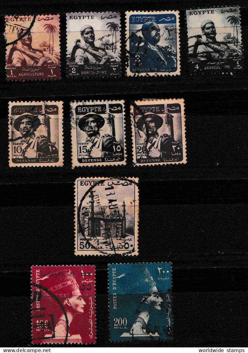 Egypt - 1953-56 - Definitive  Change Of Government QUEEN NEFERTITI POSTAGE STAMPS Used. - Gebraucht