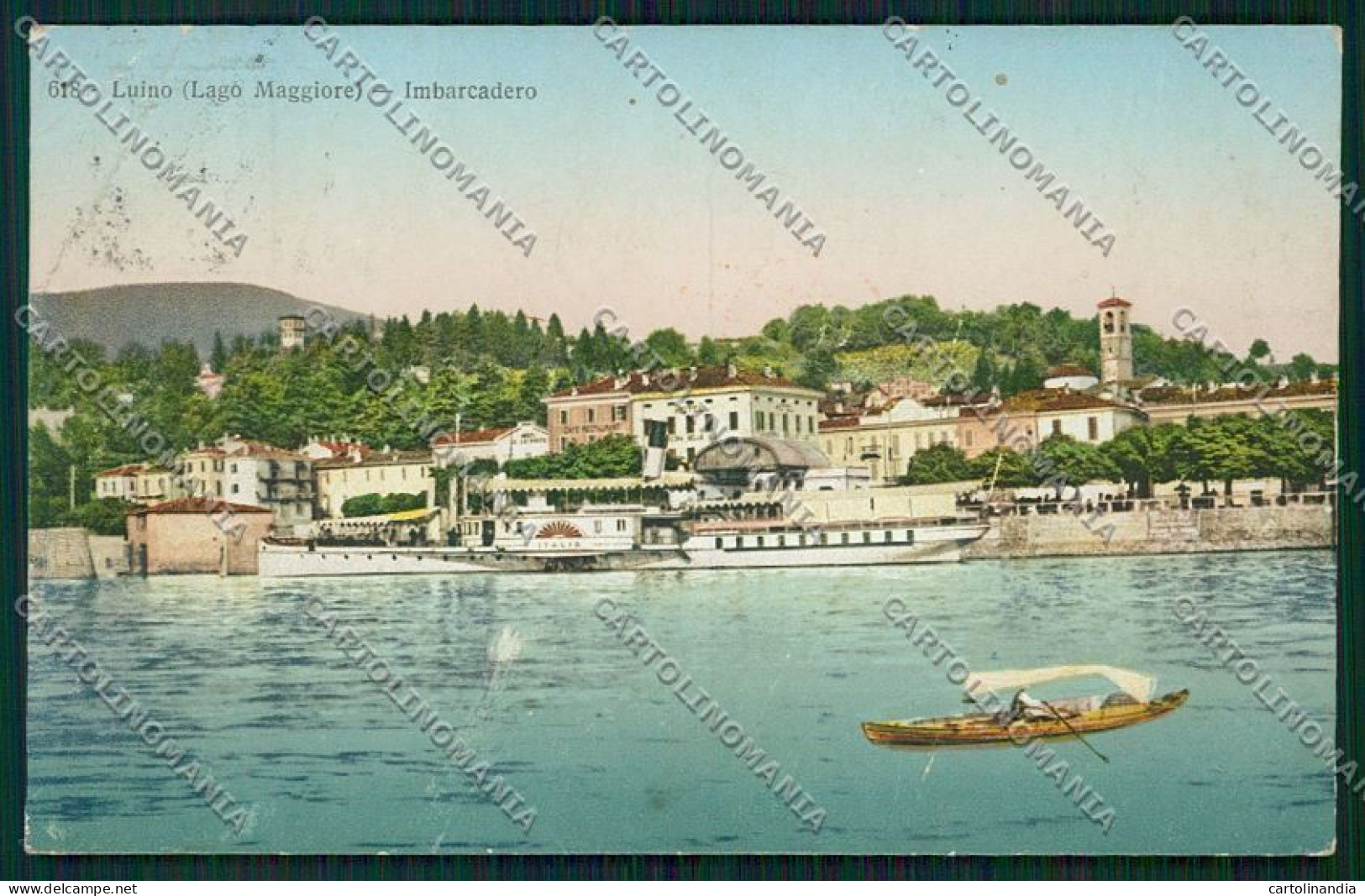 Varese Luino Battello PIEGA Cartolina QK1930 - Varese