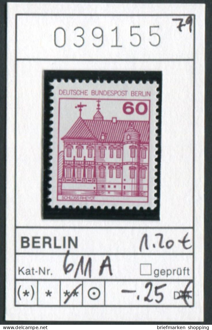Berlin 1979 - Deutschland 1979 - Germany 1979 - Allemagne 1979 - Michel 611 A  - ** Mnh Neuf Postfris - Nuovi