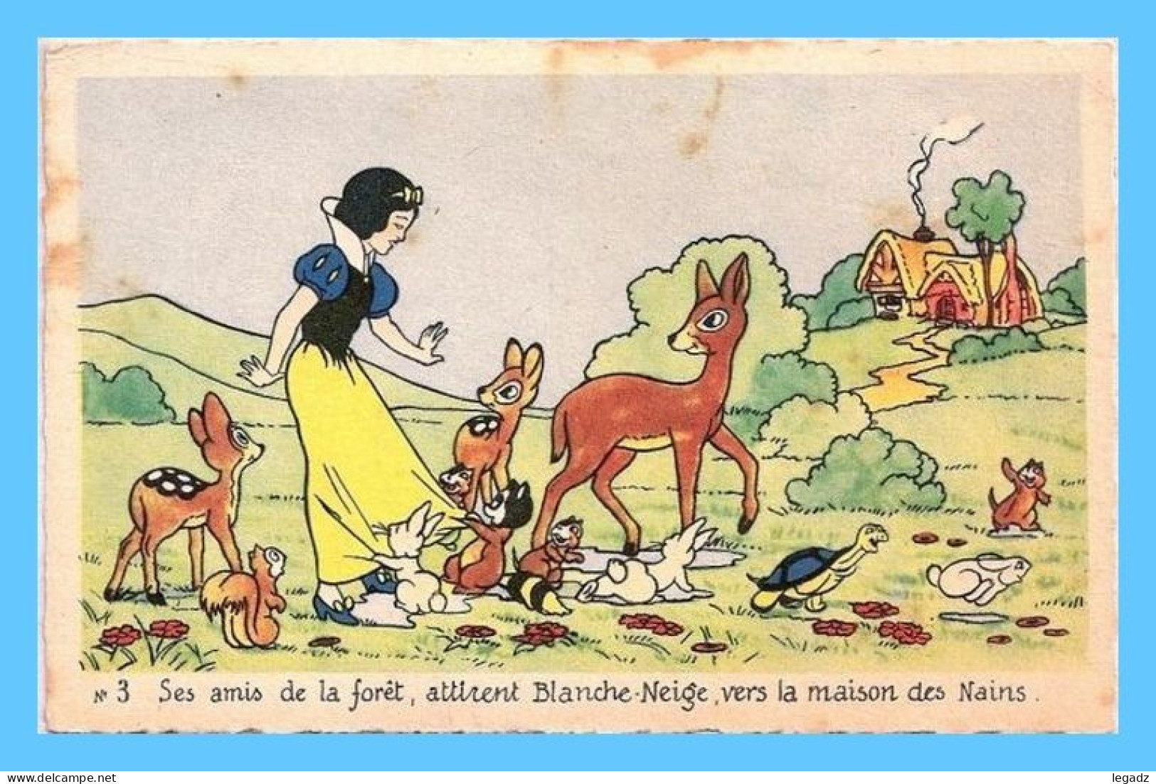 CP Disney - Blanche Neige - No 3 Ses Amis De La Foret Attirent Blanche Neige Vers La Maison Des Nains - Other & Unclassified