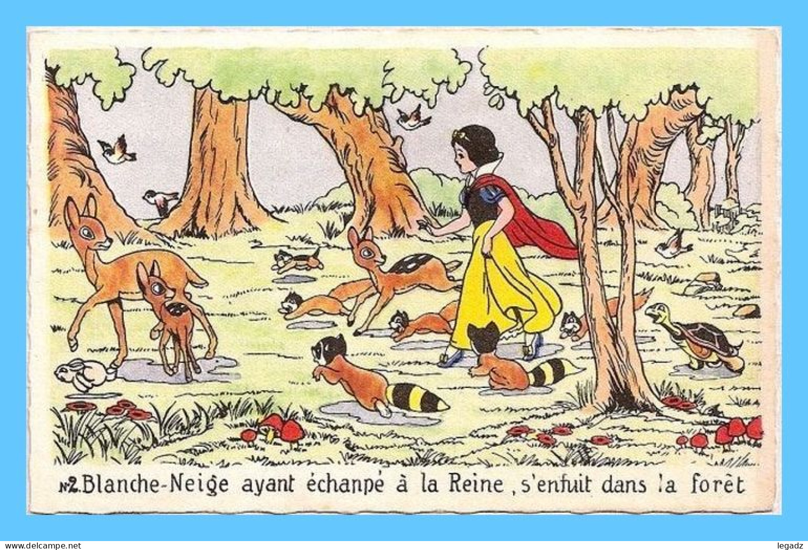 CP Disney - Blanche Neige - No 2 Blanche Neige Ayant échappé A La Reine S'enfuit Dans La Foret - Sonstige & Ohne Zuordnung