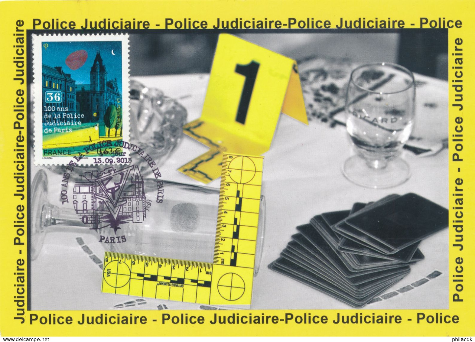 FRANCE - N° 4796 SUR CARTE MAXIMUM OBLITEREE AVEC CAD DU 13 SEPTEMBRE 2013 CENTENAIRE DE LA POLICE JUDICIAIRE DE PARIS - 2010-2019