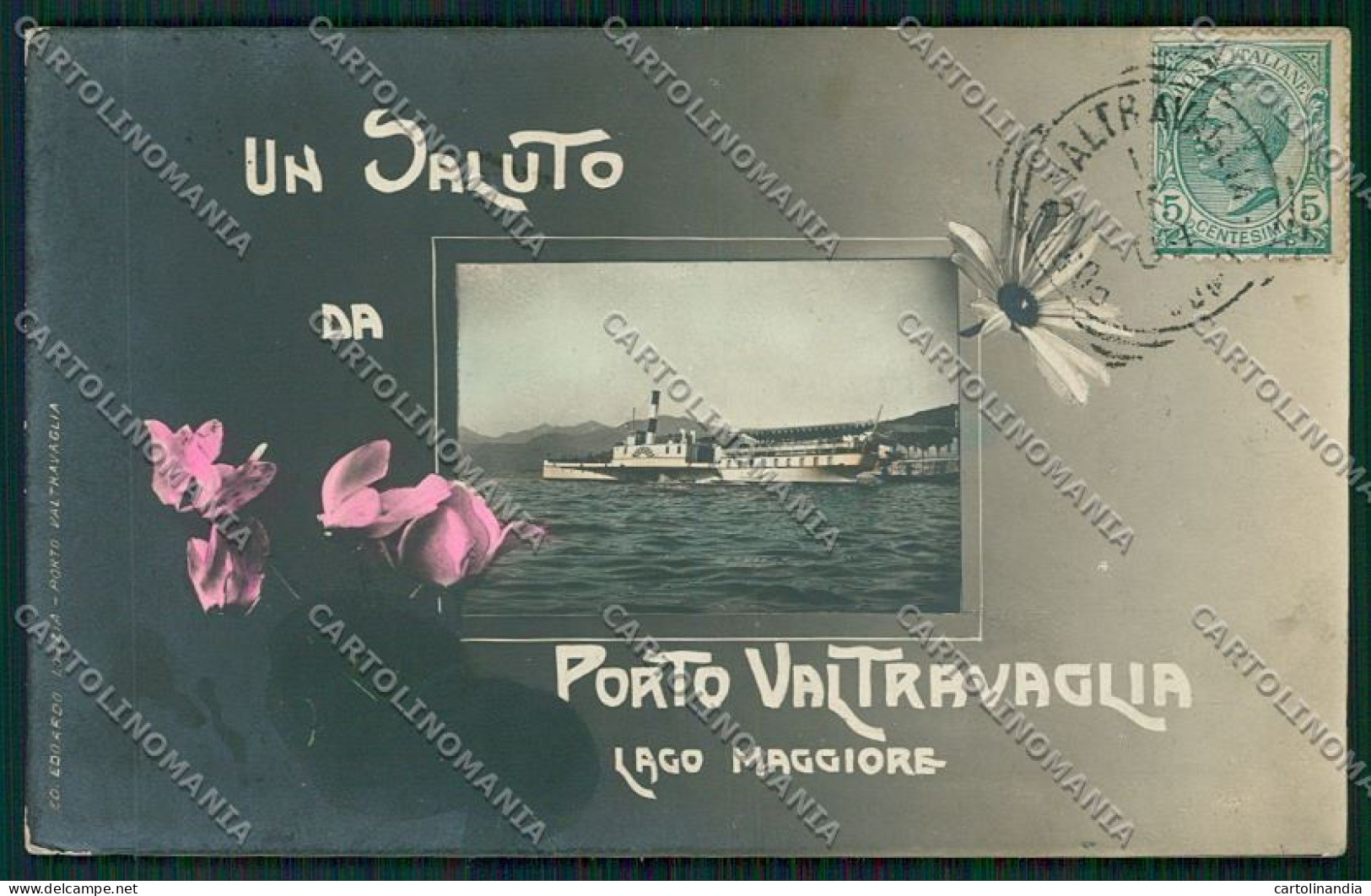 Varese Portovaltravaglia Battello Saluti Da Foto Cartolina QK3543 - Varese