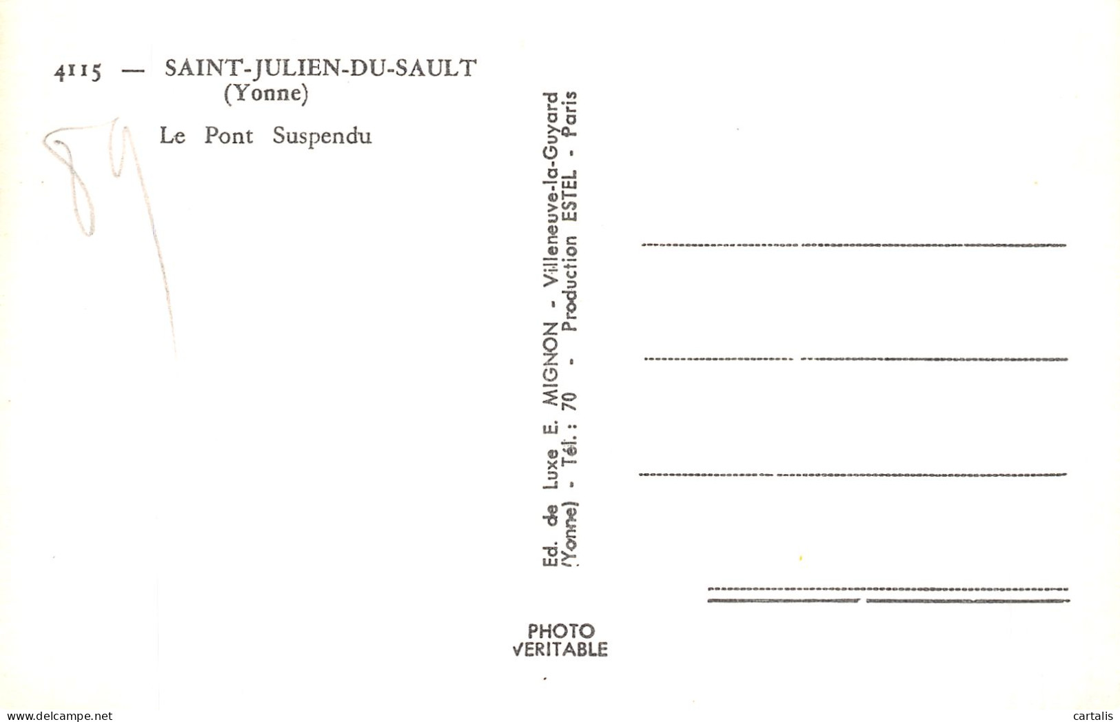 89-SAINT JULIEN DU SAULT-N°C-4380-H/0361 - Saint Julien Du Sault