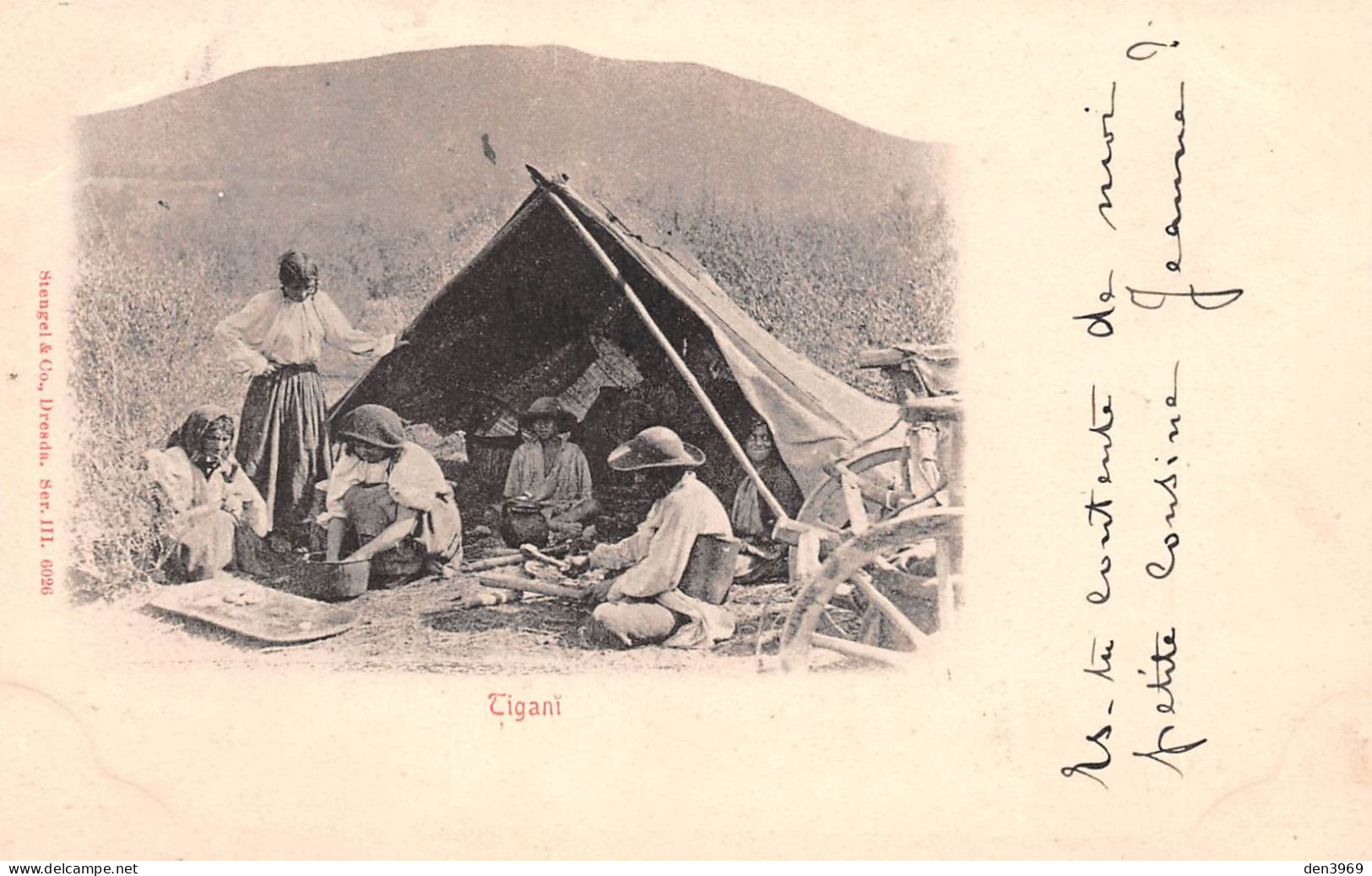 ROUMANIE - Tigani - Campement De Tziganes, Gitans, Bohémiens - Précurseur Voyagé 1901 (2 Scans) - Roumanie