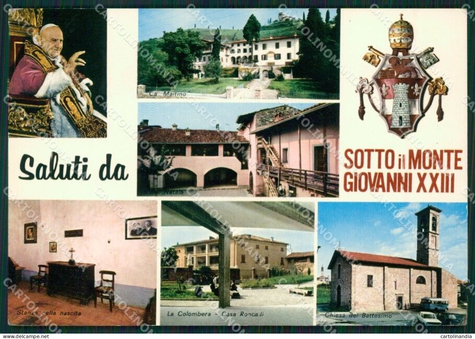 Bergamo Sotto Il Monte Saluti Da Papa Foto FG Cartolina ZKM9147 - Bergamo