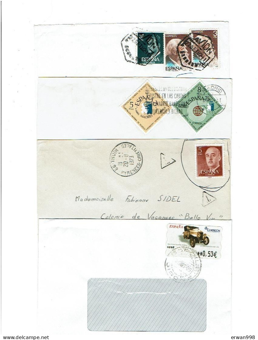 ESPAGNE 22 Plis Contemporains Enveloppes Entières & 1 Timbre Vignette Autocollant  -   (1107) - Cartas & Documentos