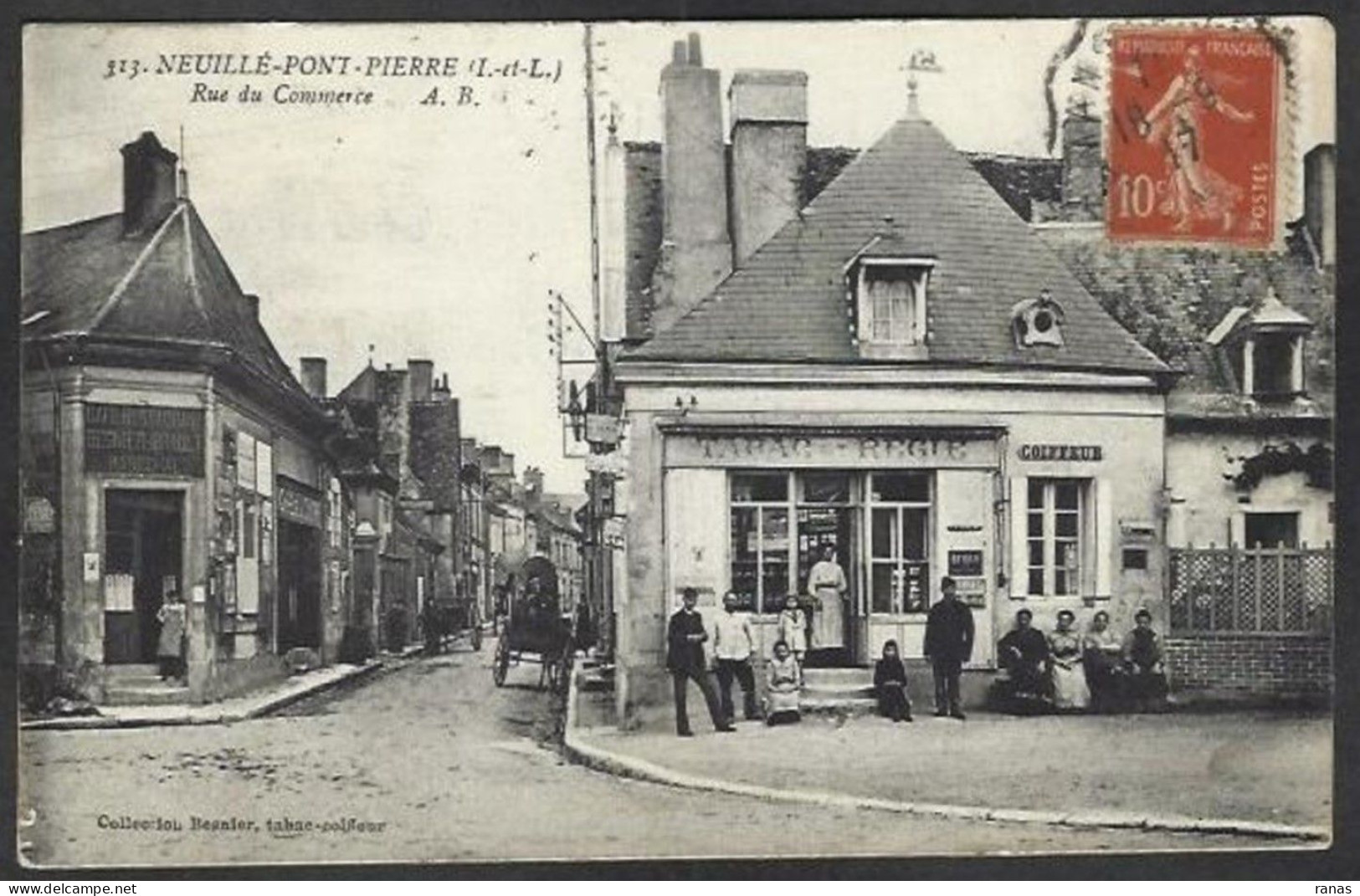 CPA Indre Et Loire 37 Neuillé Pont De Pierre Commerce Devanture Shop Front Tabac Circulé - Neuillé-Pont-Pierre