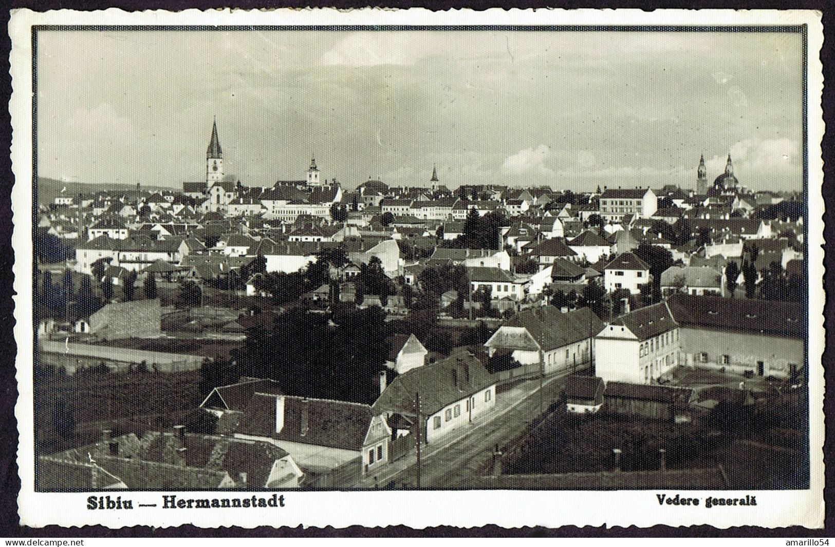 Romania Foto Postcard 1941 Hermannstadt Sibiu Nagyszeben - Vedere Generala Cenzura Militara - Zensur - Roumanie