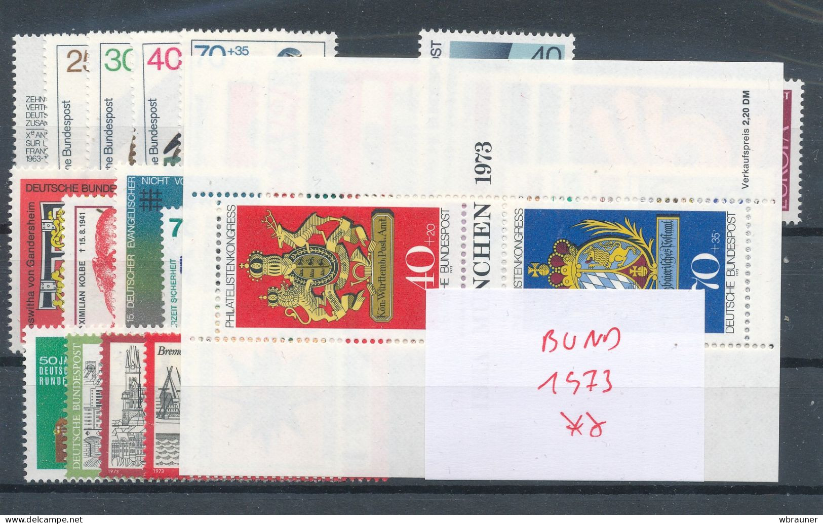 Bund Jahrgang 1973 ** Komplett Mi. 25,- - Unused Stamps