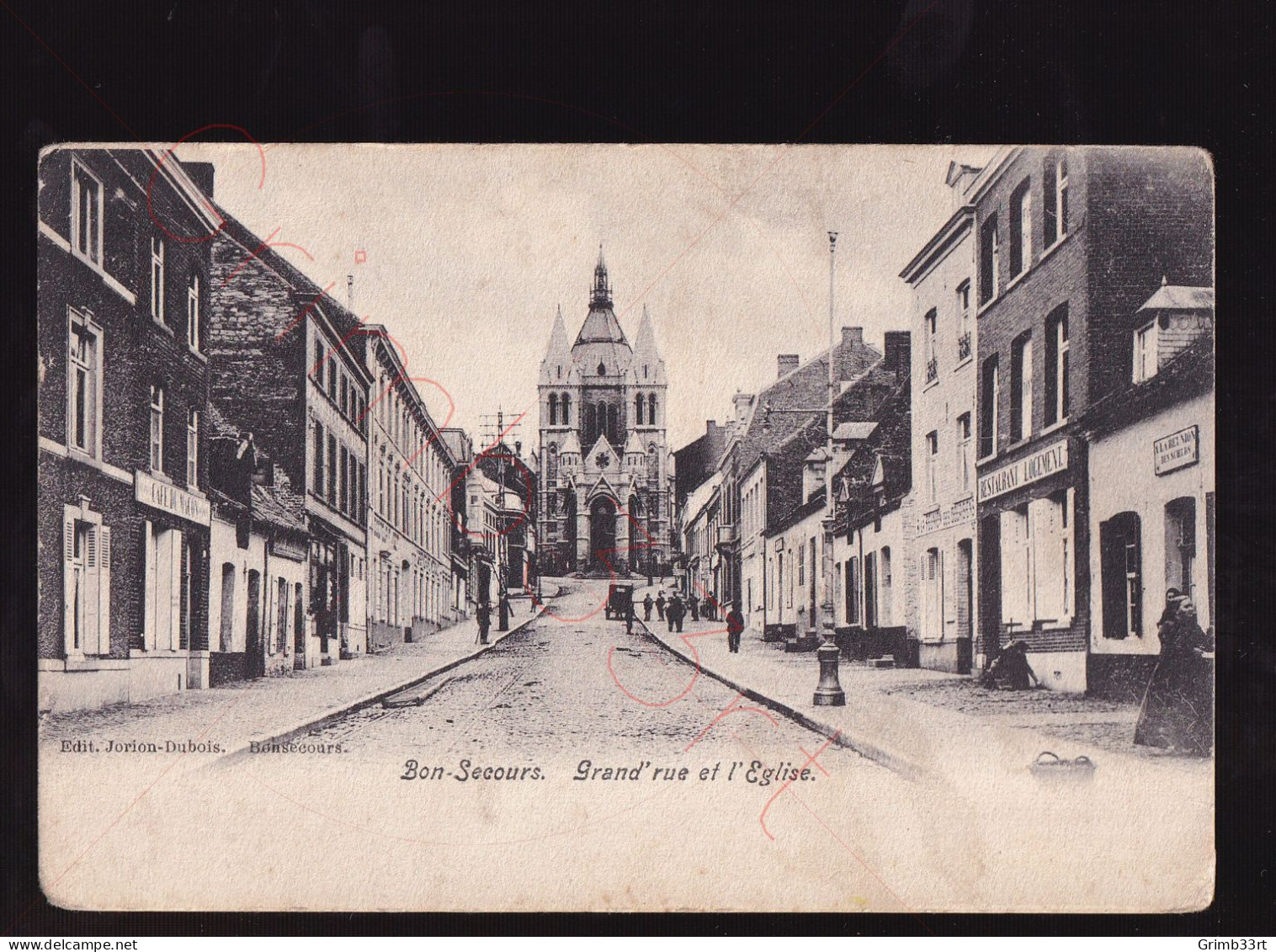 Bon-Secours - Grand' Rue Et L'Eglise - Postkaart - Péruwelz