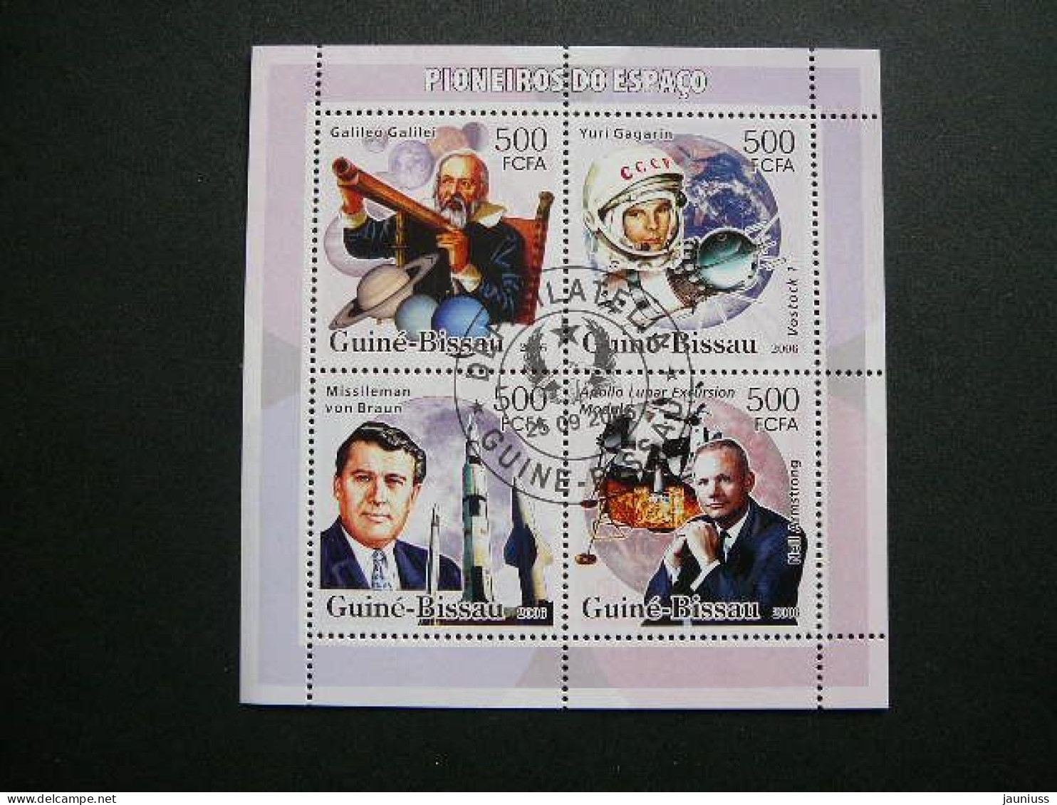 Galilei Gagarin Braun Armstrong Space. Raumfahrt. Espace # Guinea-Bissau 2006 Used S/s #894 - Autres & Non Classés