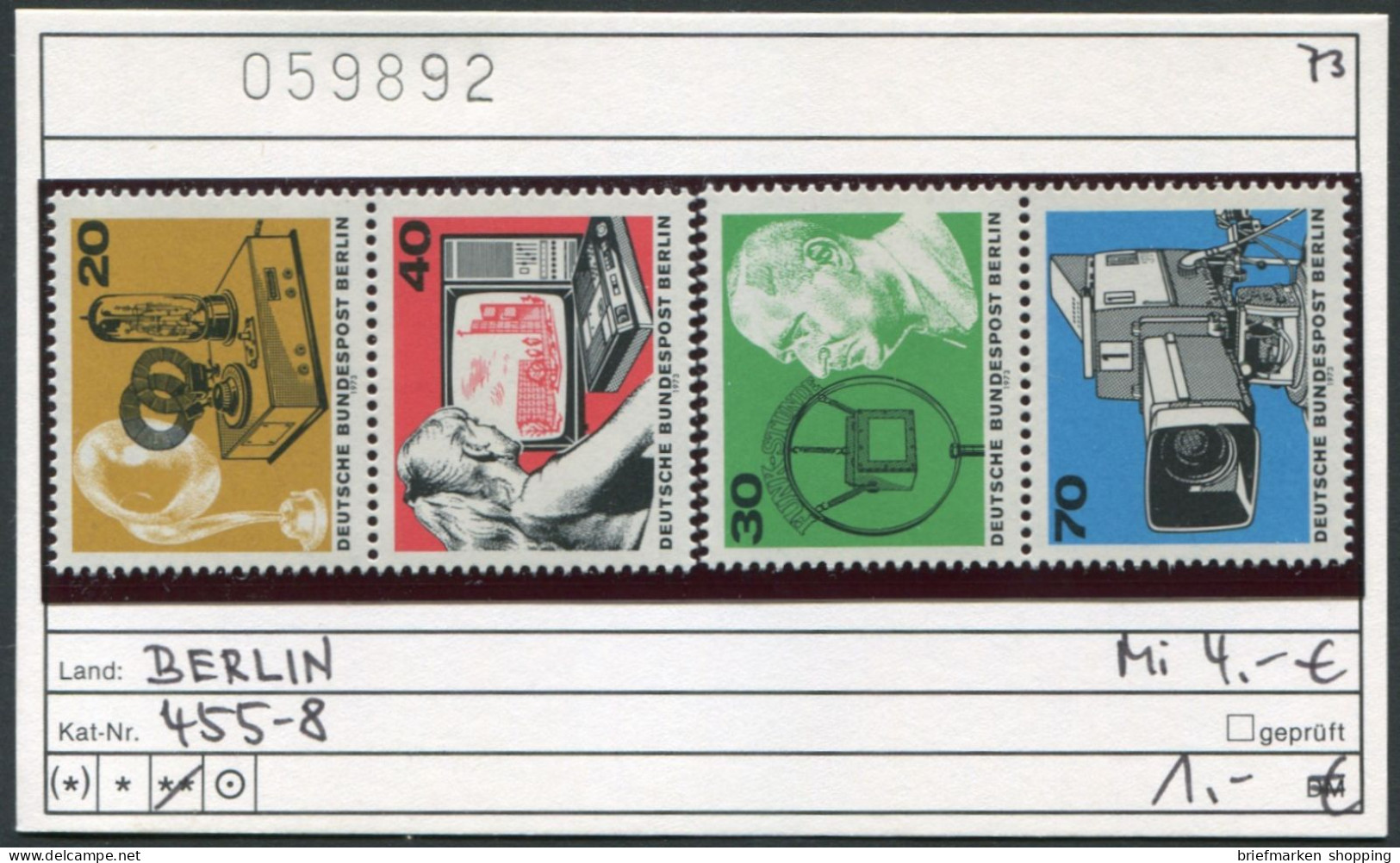 Berlin 1973  - Germany 1973 - Michel  455-458 - ** Mnh Neuf Postfris - Nuovi