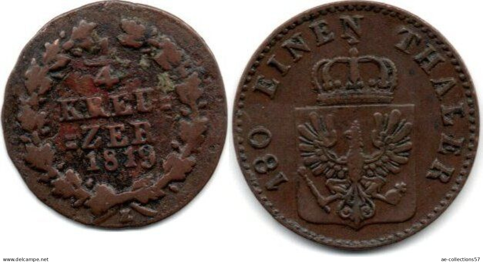 MA 33454 / Nassau 1/4 Kreuzer 1819 Z TB+ - Petites Monnaies & Autres Subdivisions