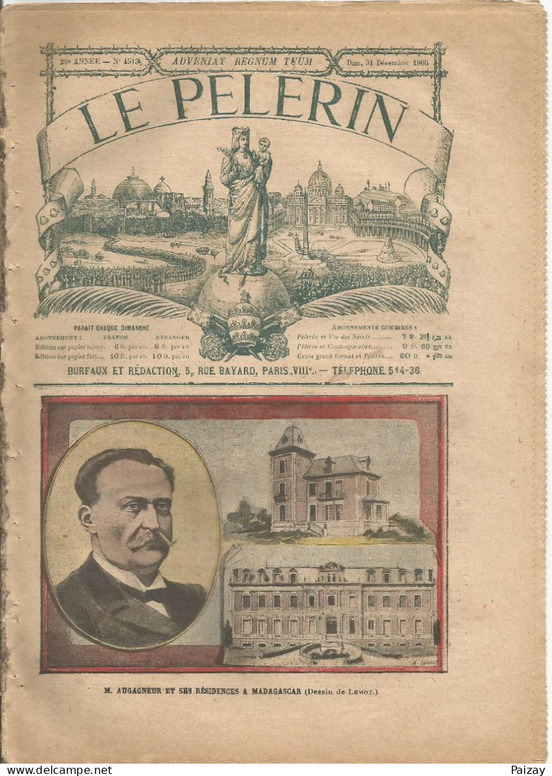 Le Pèlerin Revue Illustrée N° 1513 31 Décembre 1905 Augagneur Madagascar Polichinelle Sultan Maroc Saussier Timericourt - Altri & Non Classificati