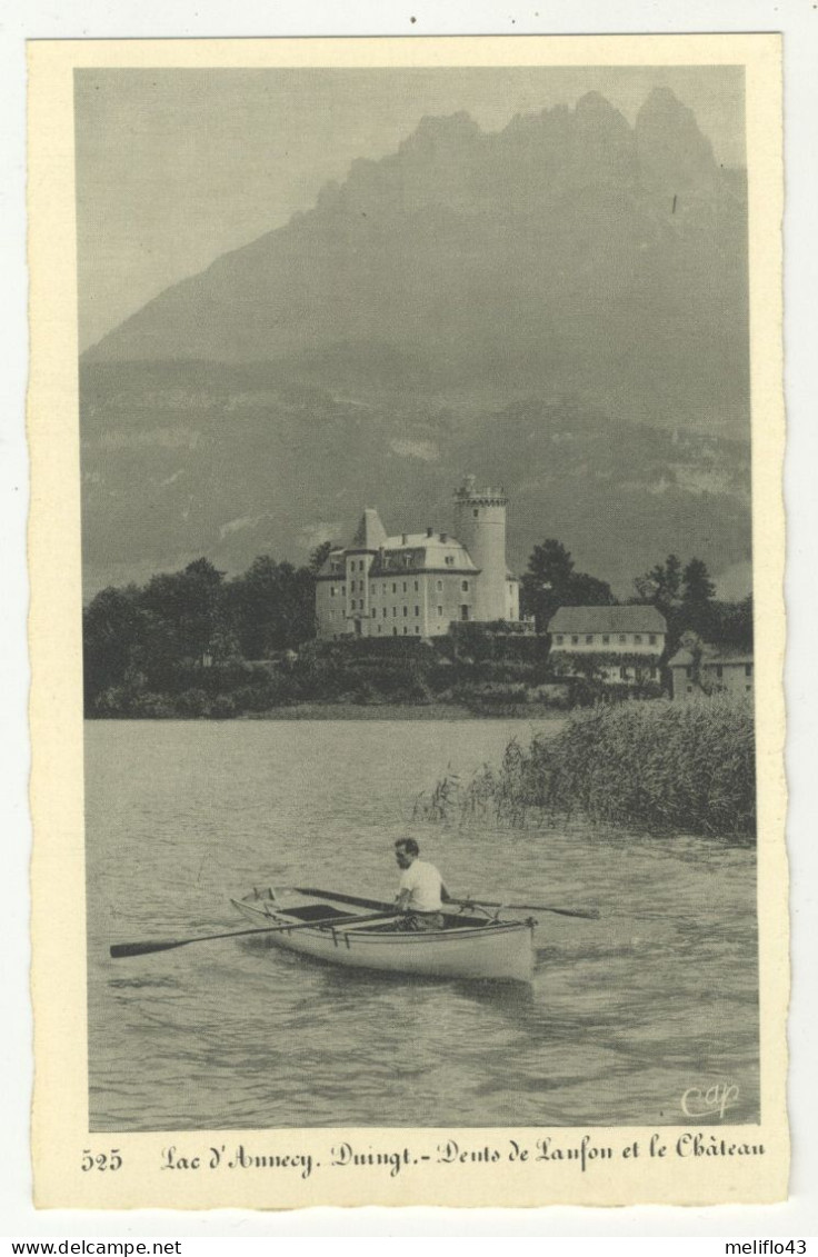 74/ CPSM A -  Duingt - Dents De Lanfon Et Chateau (Lac D'Annecy) - Duingt