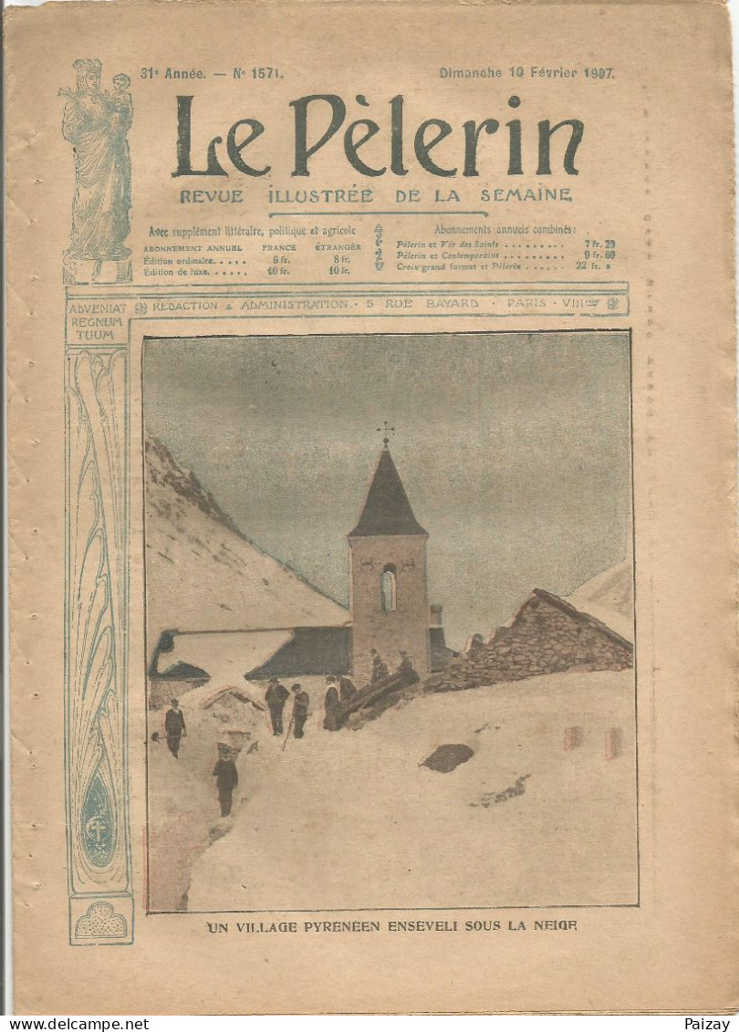 Le Pèlerin Revue Illustrée N° 1571 10 Février 1907 Sarrebruck Hospitalet Reims Reden Vaissière Pelvey Sarrebruck Lievin - Other & Unclassified