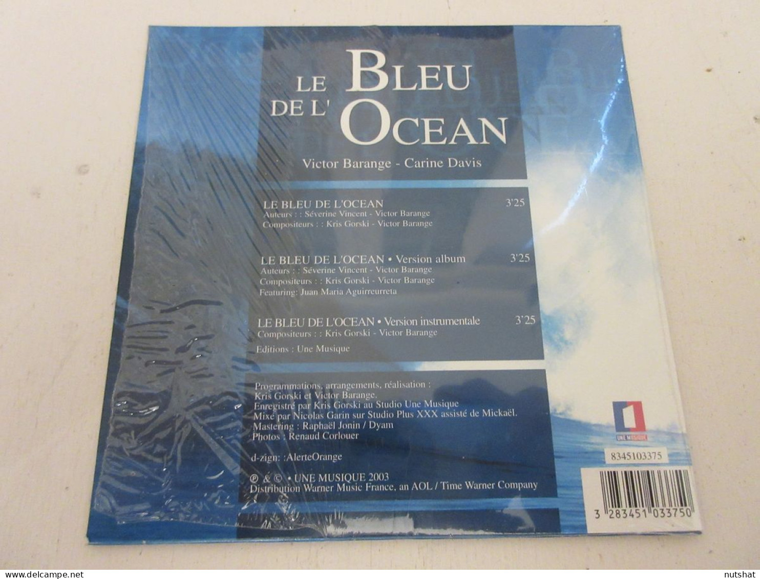 CD MUSIQUE 3 TITRES - Victor BARANGE Carine DAVIS - Le BLEU De L'OCEAN - 2003   - Andere - Franstalig
