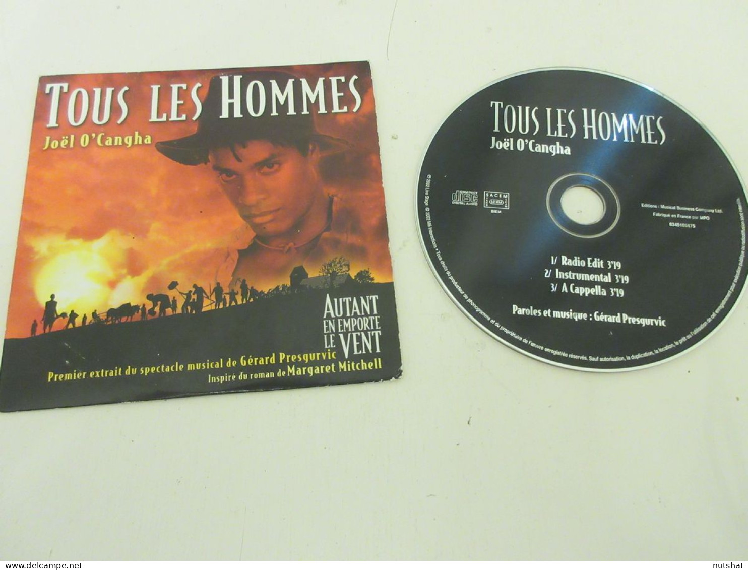 CD MUSIQUE 3 TITRES - Joel O'CANGHA - TOUS Les HOMMES Edit-Instrument-A Capella - Otros - Canción Francesa