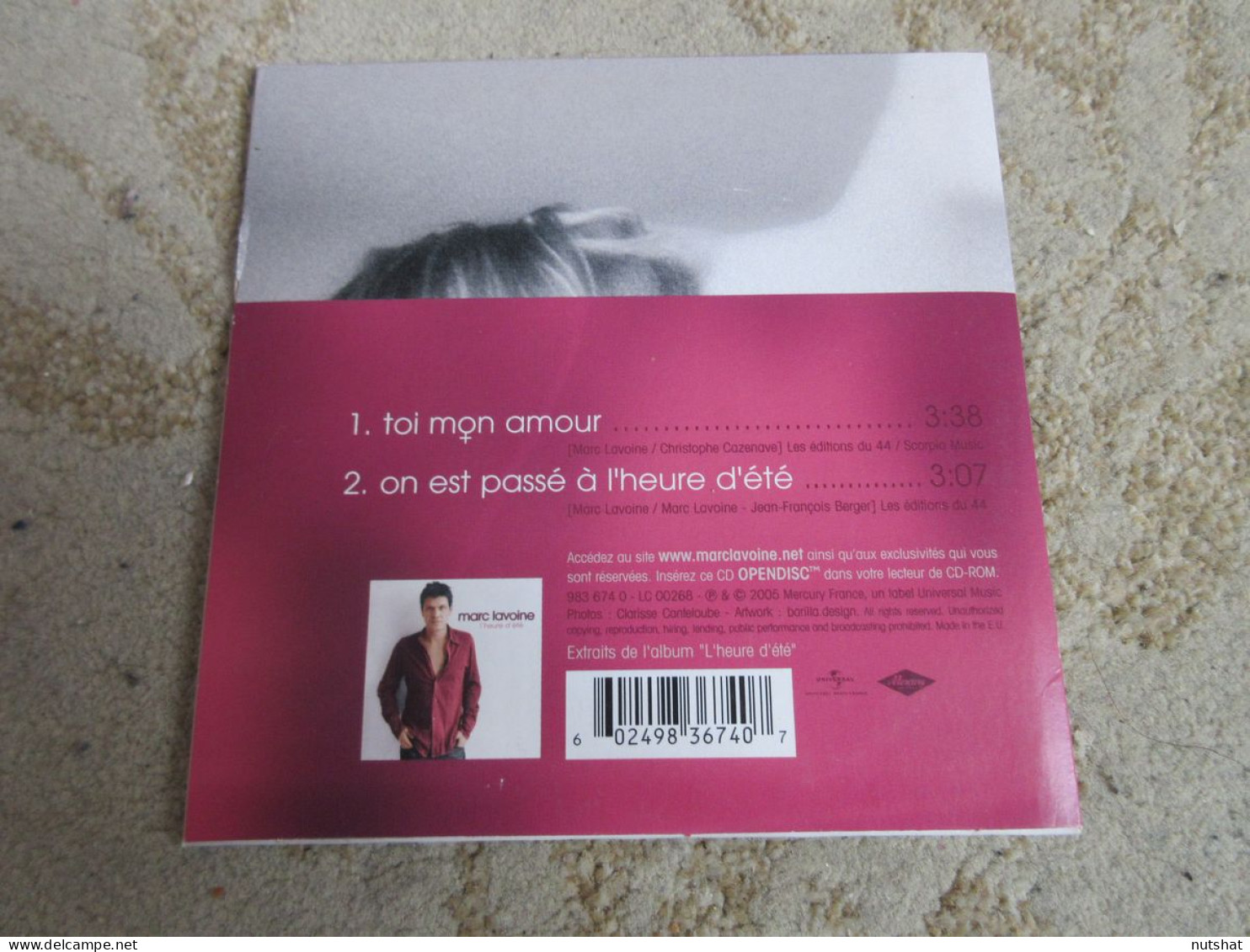 CD MUSIQUE 2 TITRES - Marc LAVOINE - TOI MON AMOUR-ON EST PASSE à L'HEURE D'ETE  - Other - French Music