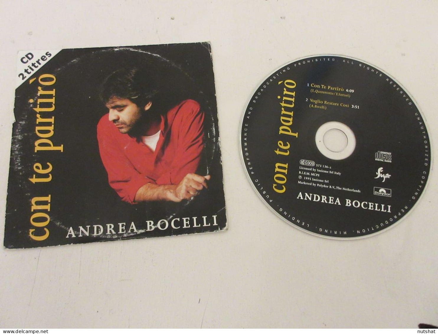 CD MUSIQUE 2 TITRES - Andrea BOCELLI - CON TE PARTIRO - VOGLIO RESTARE COSI     - Opéra & Opérette