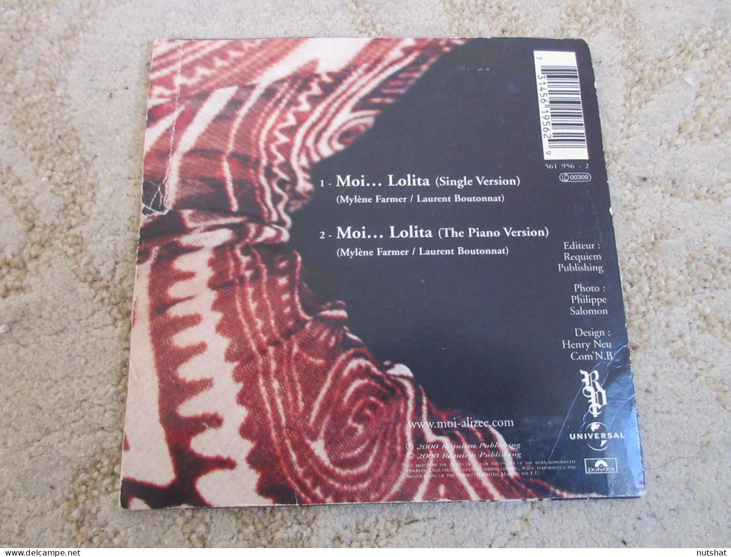 CD MUSIQUE 2 TITRES - ALIZEE - MOI LOLITA SINGLE VERSION Et PIANO VERSION        - Otros - Canción Francesa
