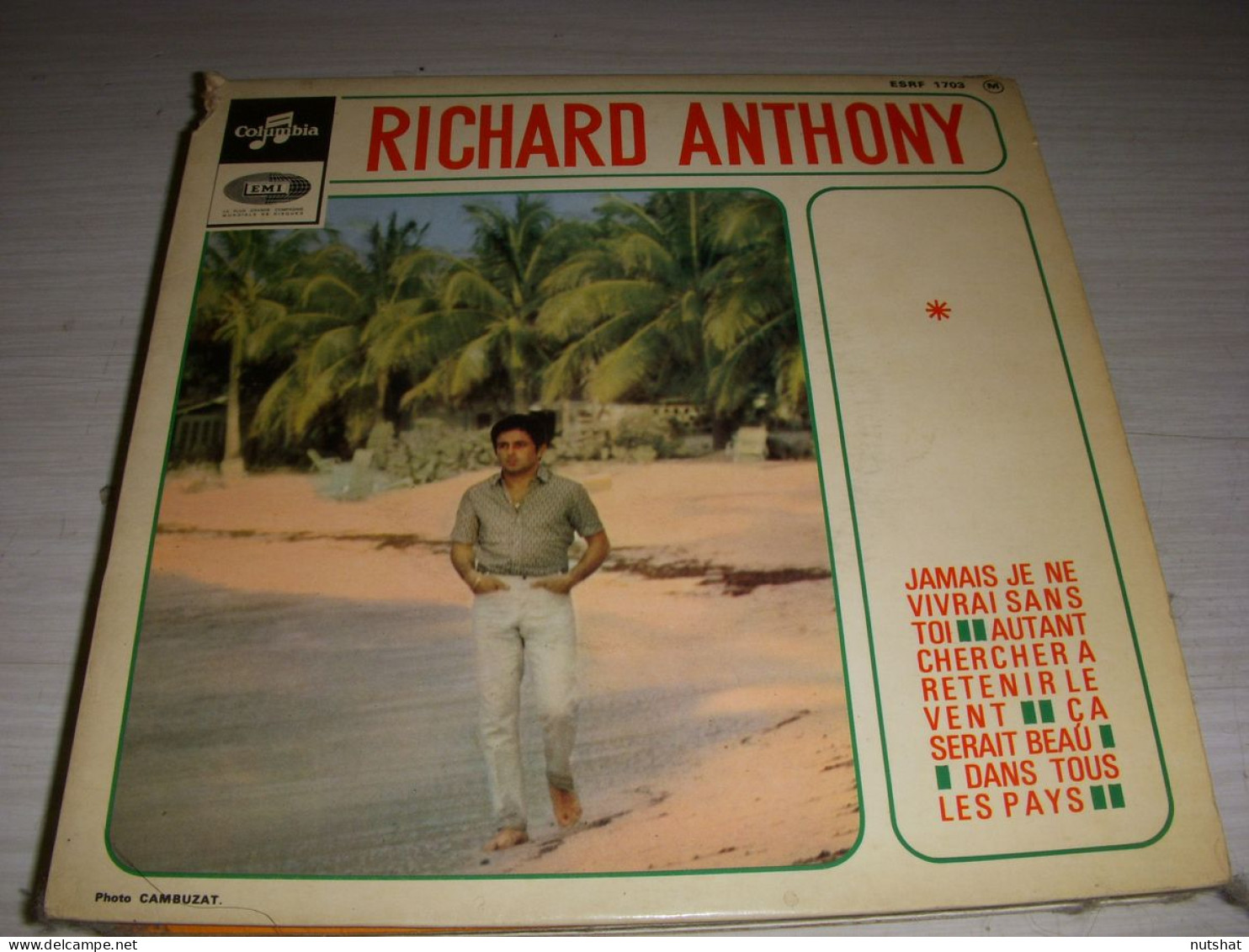 DISQUE VINYL 45 Tours Richard ANTHONY JAMAIS JE NE VIVRAI SANS TOI 4 Titres - Sonstige