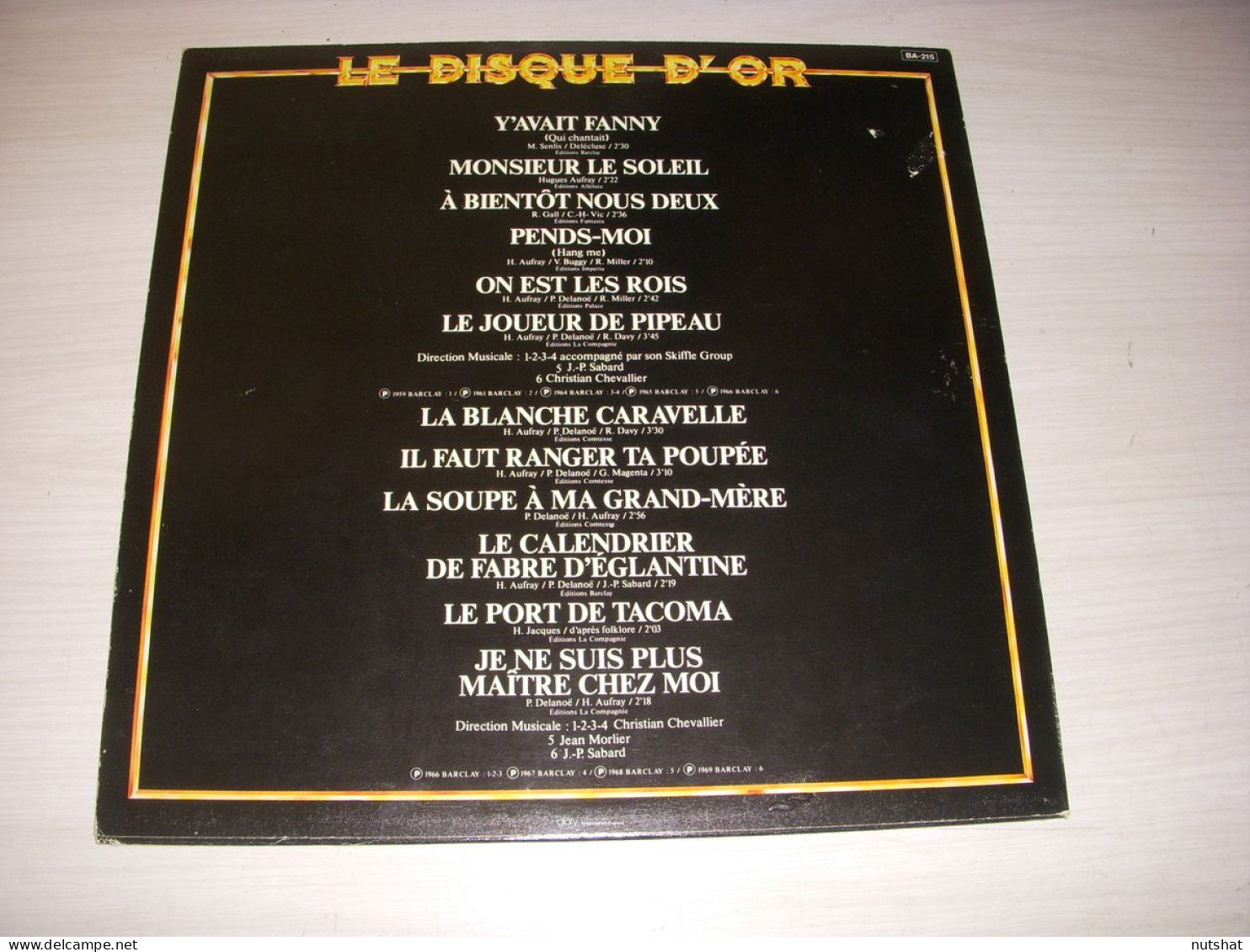 DISQUE VINYL 33 Tours Hugues AUFRAY - DISQUE D'OR Volume 2 1969 - Autres