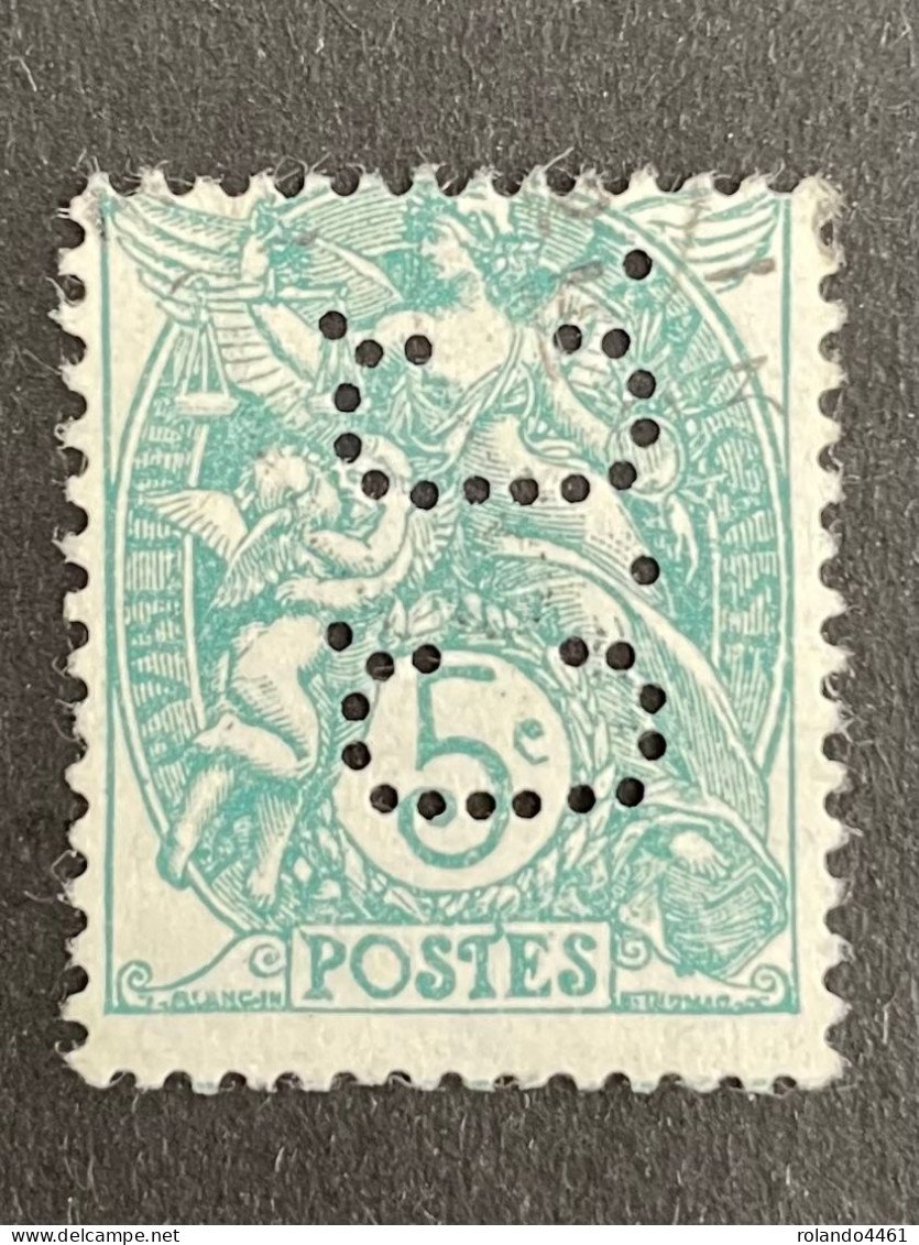 FRANCE C N° 111 Blanc C.C.56 Indice 5 Perforé Perforés Perfins Perfin !! Superbe - Autres & Non Classés