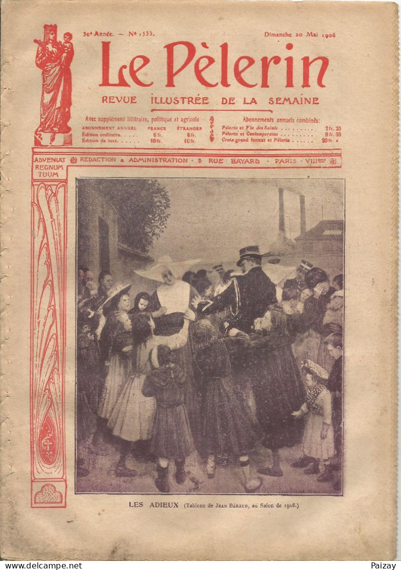 Le Pèlerin Revue Illustrée N° 1533 Du 20 Mai 1906 Mende Belfort Perpignan Carmaux Saint Brieuc Nihilistes Russe - Andere & Zonder Classificatie