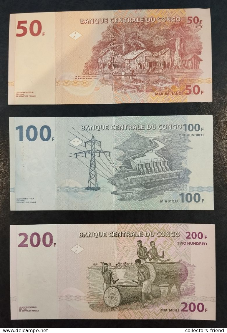 CONGO KONGO - 2013 - 50 / 100 / 200 FRANCS - P97A / P98b / P99b - UNC - República Democrática Del Congo & Zaire