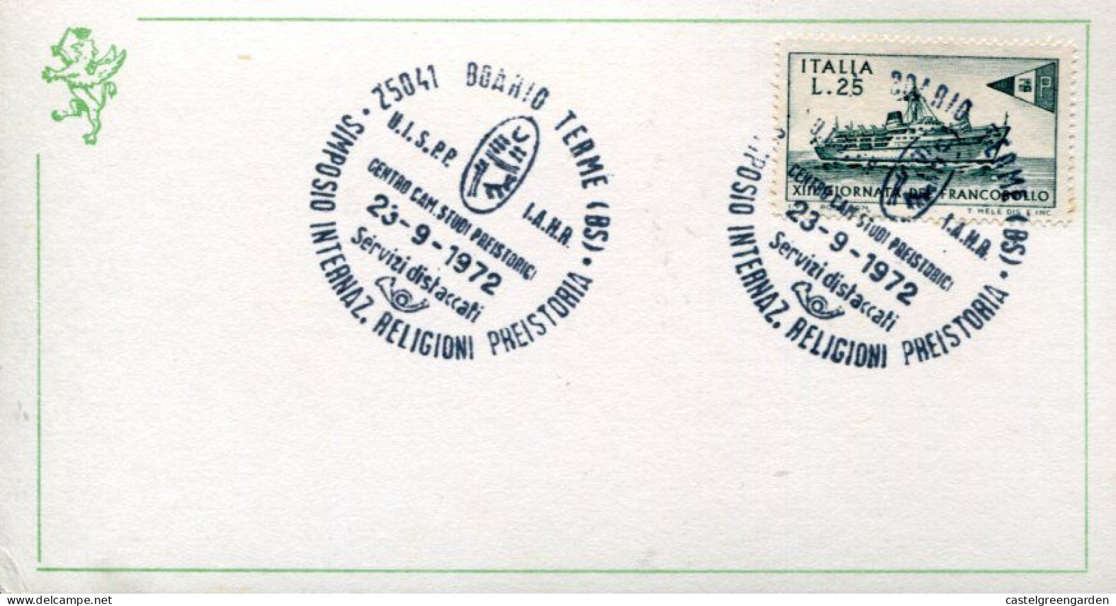 X0141 Italia, Special Postmark 1972 Boario Terme, Rock Paintings, Peintures Rupestres - Prehistoria