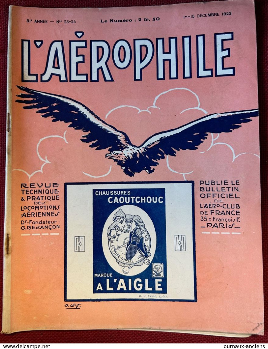 1923 AVIATION - Col Félix MARIE - Biplan BLÉRIOT- Cne Pierre WEISS - Hydravion - Parachutisme Line PAULET - Le Dixmude - 1900 - 1949