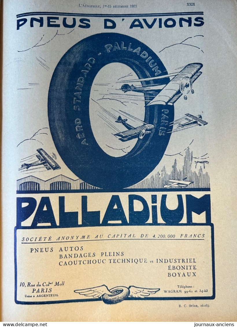 1923 AVIATION - Col Félix MARIE - Biplan BLÉRIOT- Cne Pierre WEISS - Hydravion - Parachutisme Line PAULET - Le Dixmude