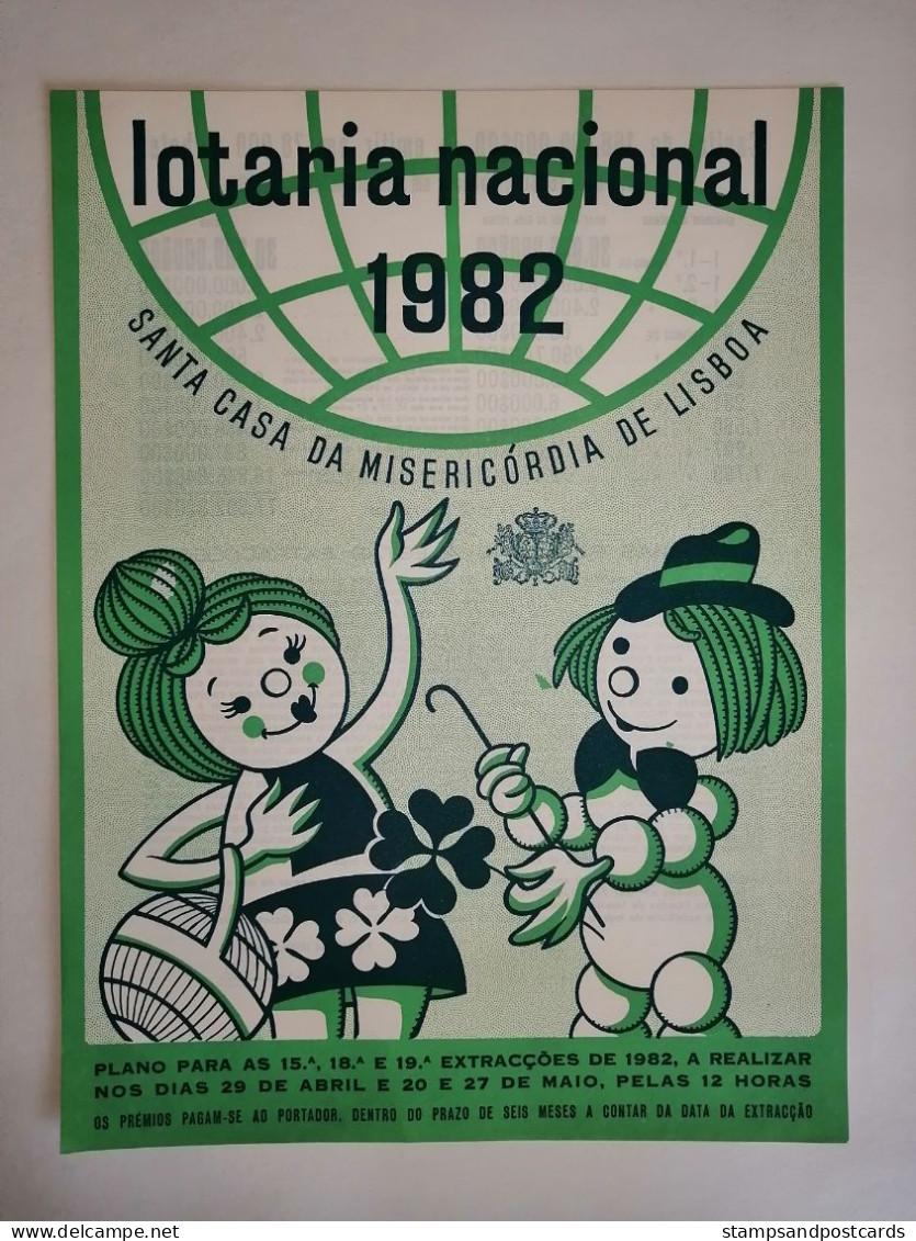 Portugal Loterie Avis Officiel Affiche 1982 Loteria Lottery Official Notice Poster - Billets De Loterie