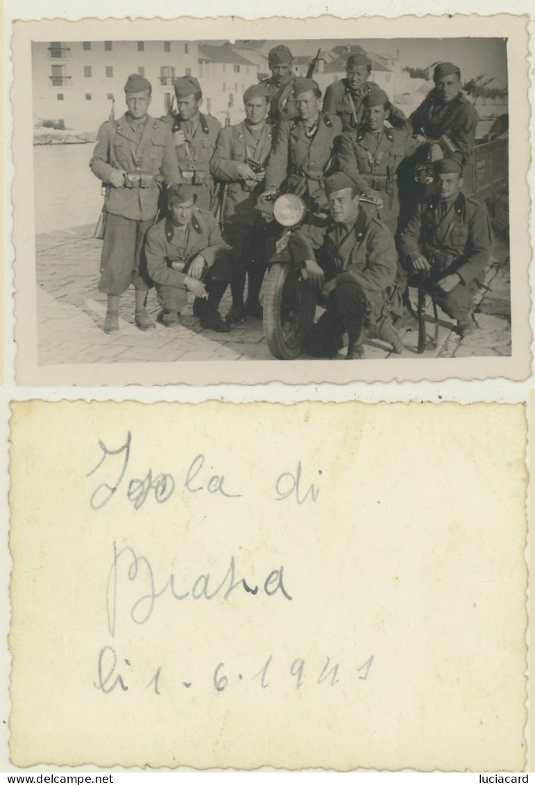 FOTOGRAFIA  D'EPOCA MILITARI CON MOTOCICLETTA 1941 - Fotografie