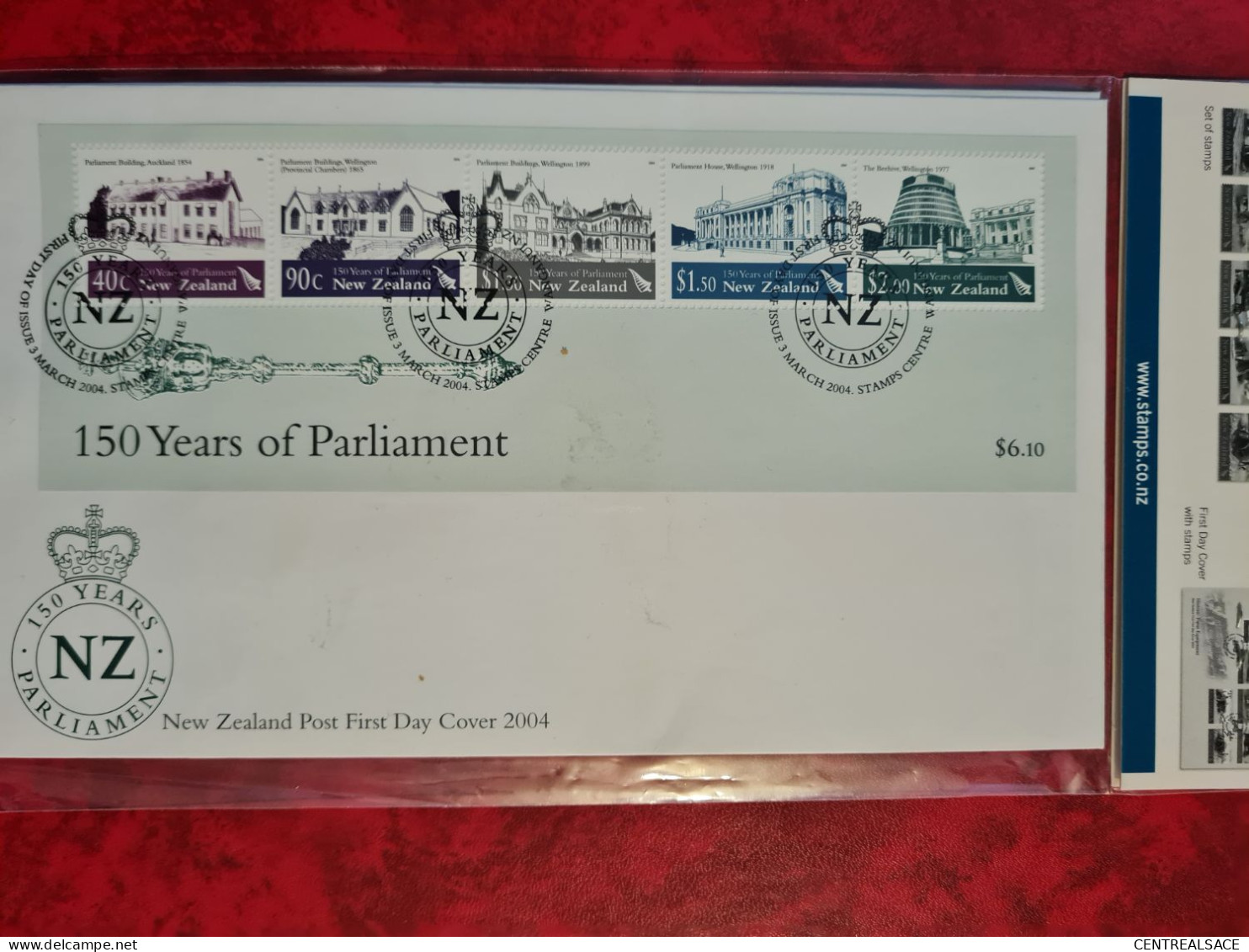 2 FDC 2004 NEW ZEALAND 150 YERS OF PARLIAMENT SOUS BLISTER - Brieven En Documenten