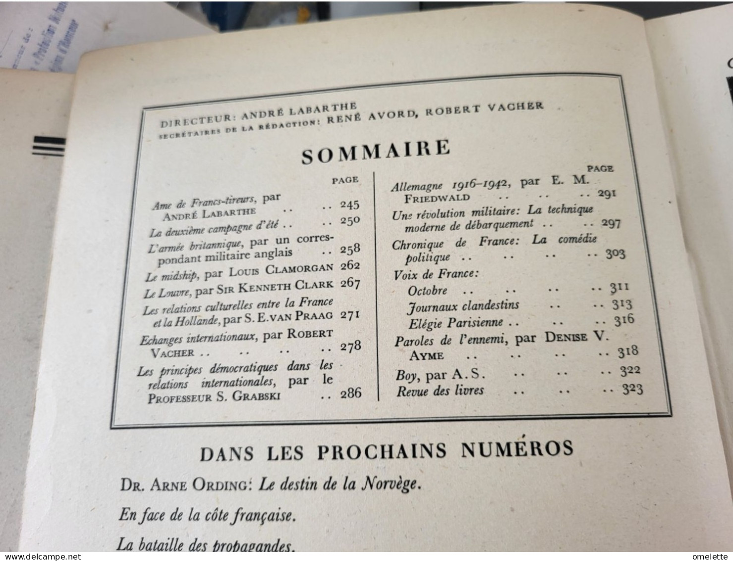 LA FRANCE LIBRE 1942 /ANDRE LABARTHE/ VACHER/GRABSKI/FRIEDWALD /PERE DUCHESNE/COQ ENCHAINE /FRANC TIREUR /PRISONERS - 1900 - 1949