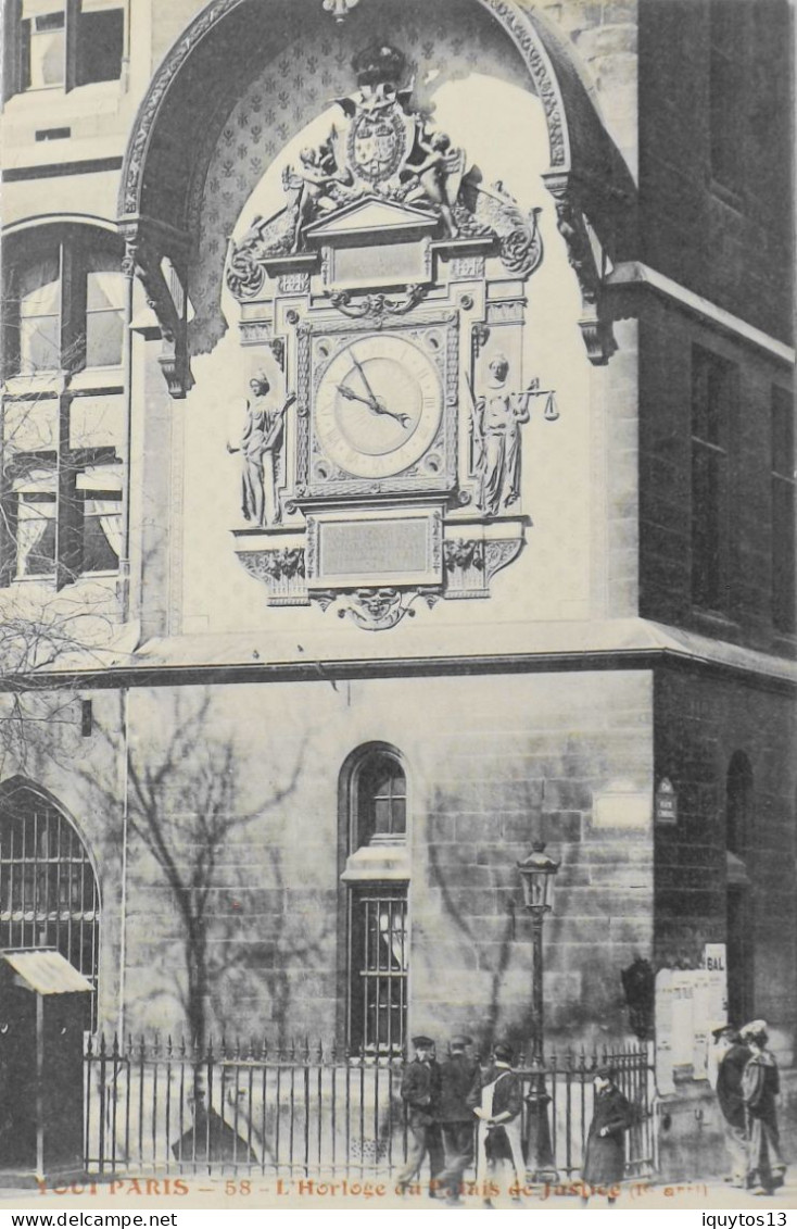 CPA. [75] > TOUT PARIS > N° 58 - La Grande Horloge Du Palais De Justice - (1er Arrt.) - Coll. F. Fleury - TBE - Arrondissement: 01