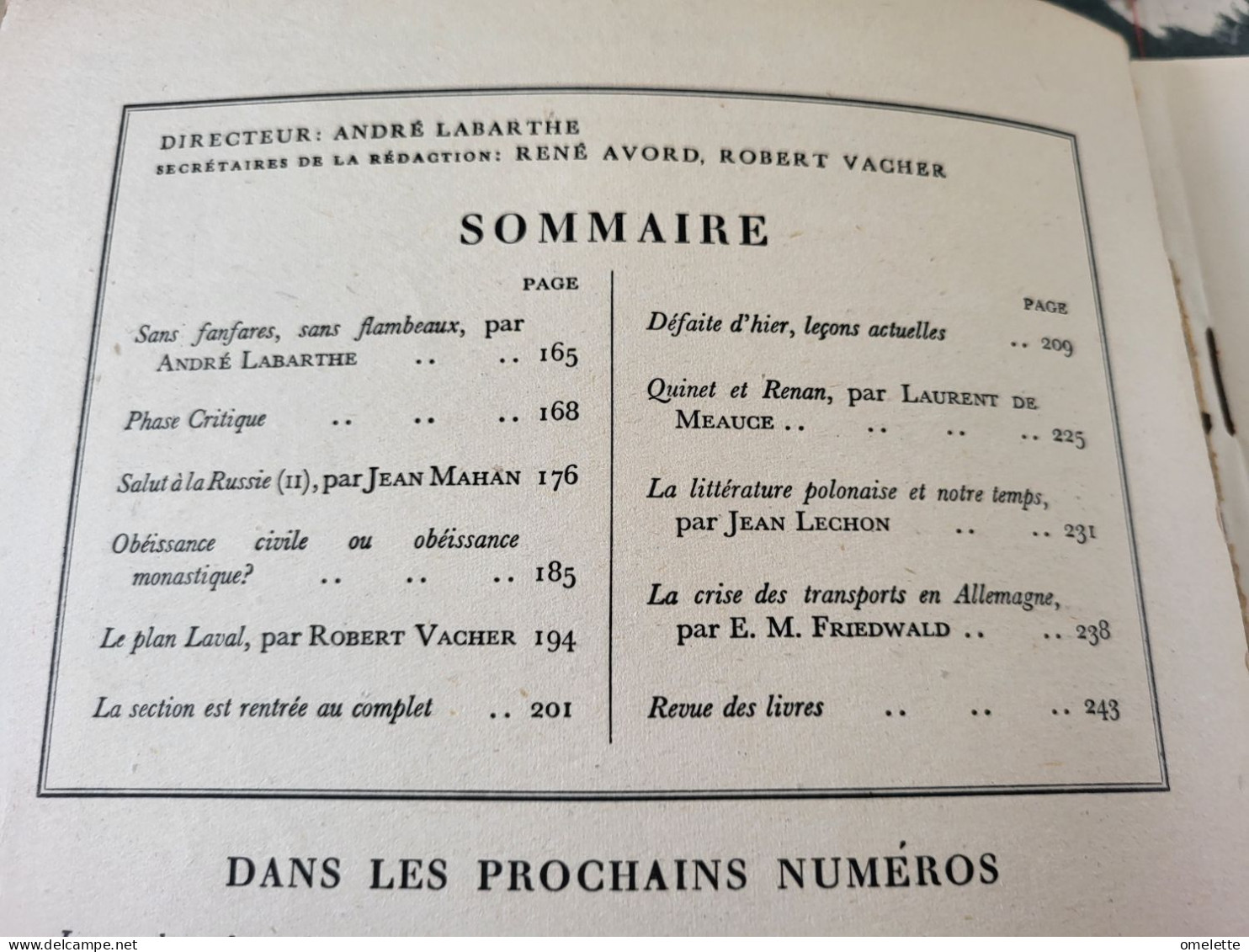LA FRANCE LIBRE 1942 /ANDRE LABARTHE/JEAN MAHAN/VACHER/ DE MEAUCE/FRIEDWALD - 1900 - 1949