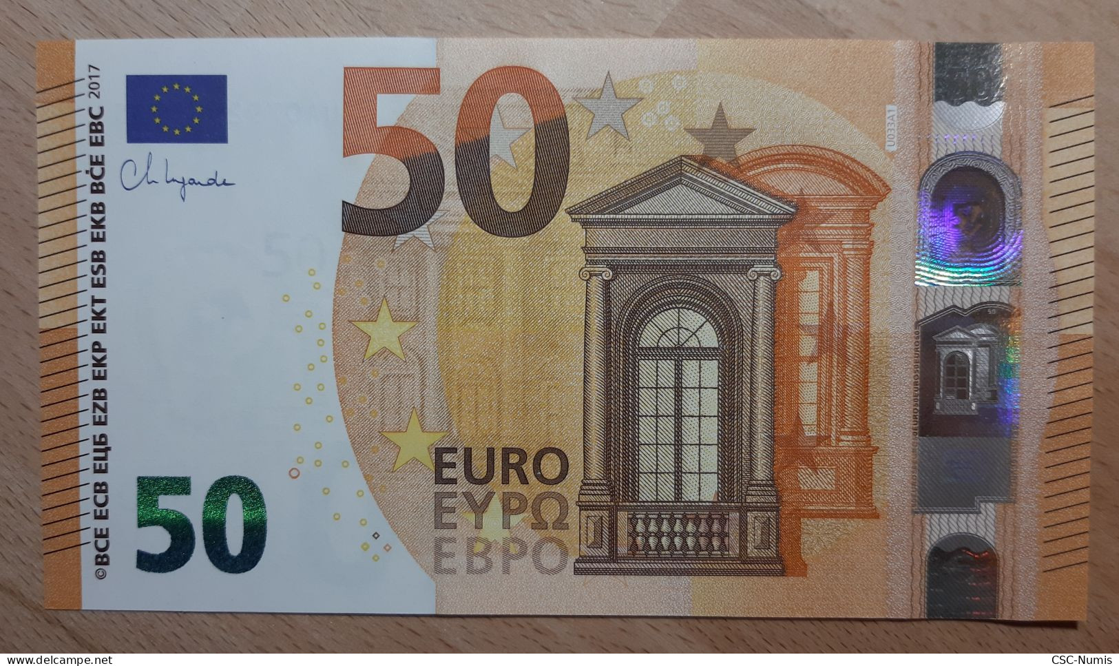 (B16) - Billet 50€ 2017 - Christine Lagarde – U033A1 - Numéro Court 555555 - 50 Euro