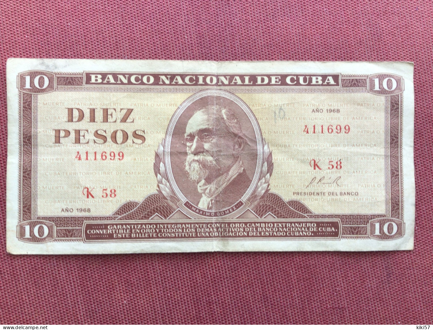 CUBA Billet De 10 Peso 1968 - Kuba