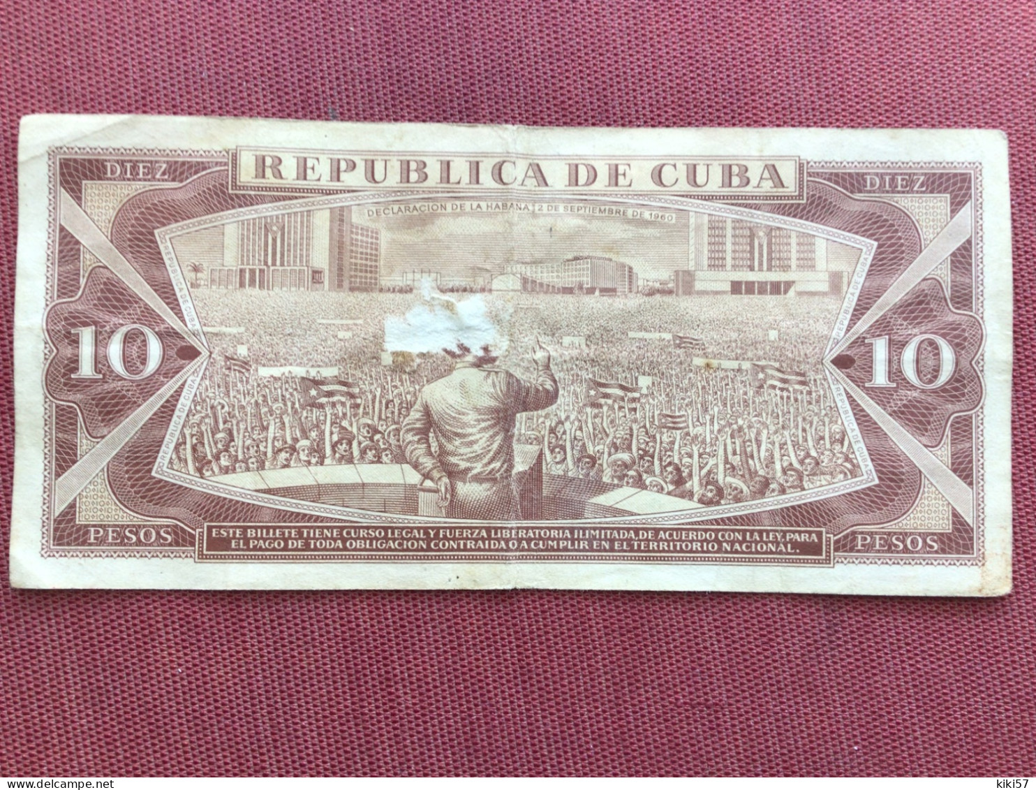 CUBA Billet De 10 Peso 1968 - Cuba