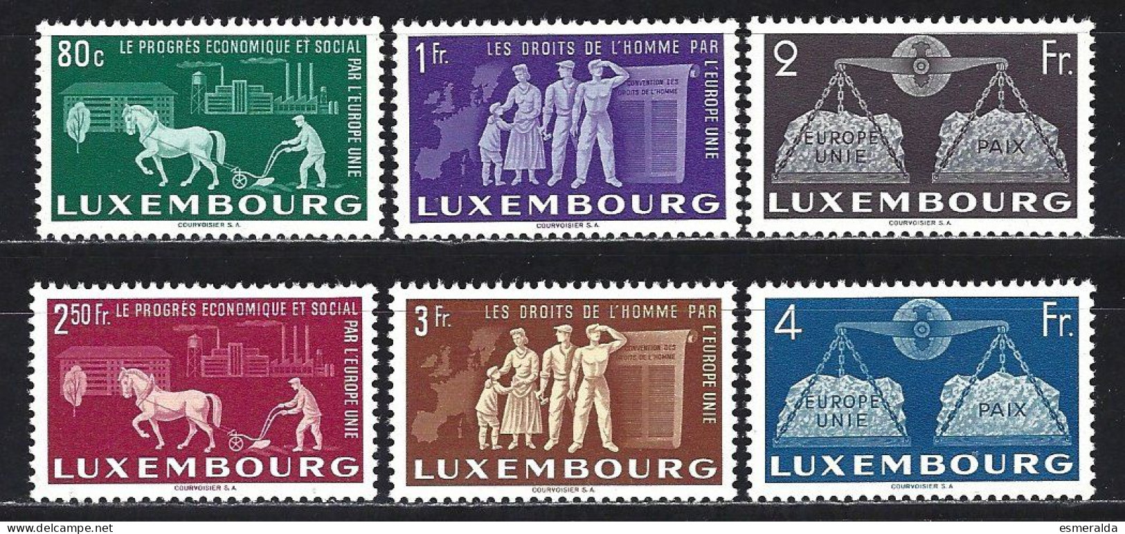 Luxembourg Yv 443/48 L'Europe Unie ** - Ungebraucht