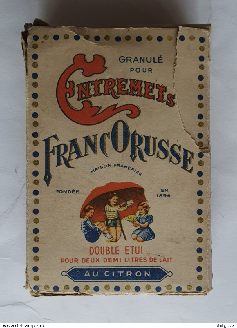 BOITE ENTREMETS FRANCORUSSE AU CITRON En Carton 1930 Mauvais état - Boxes